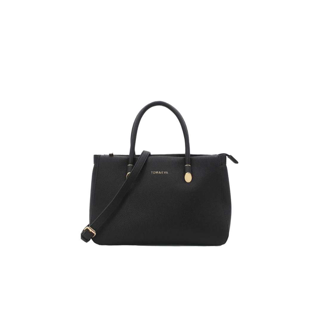 Sac à Main Épuré Effet Grainé noire Tom & Eva