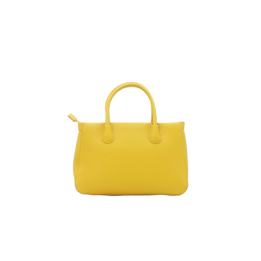 Sac à Main Épuré Effet Grainé Jaune. Tom & Eva