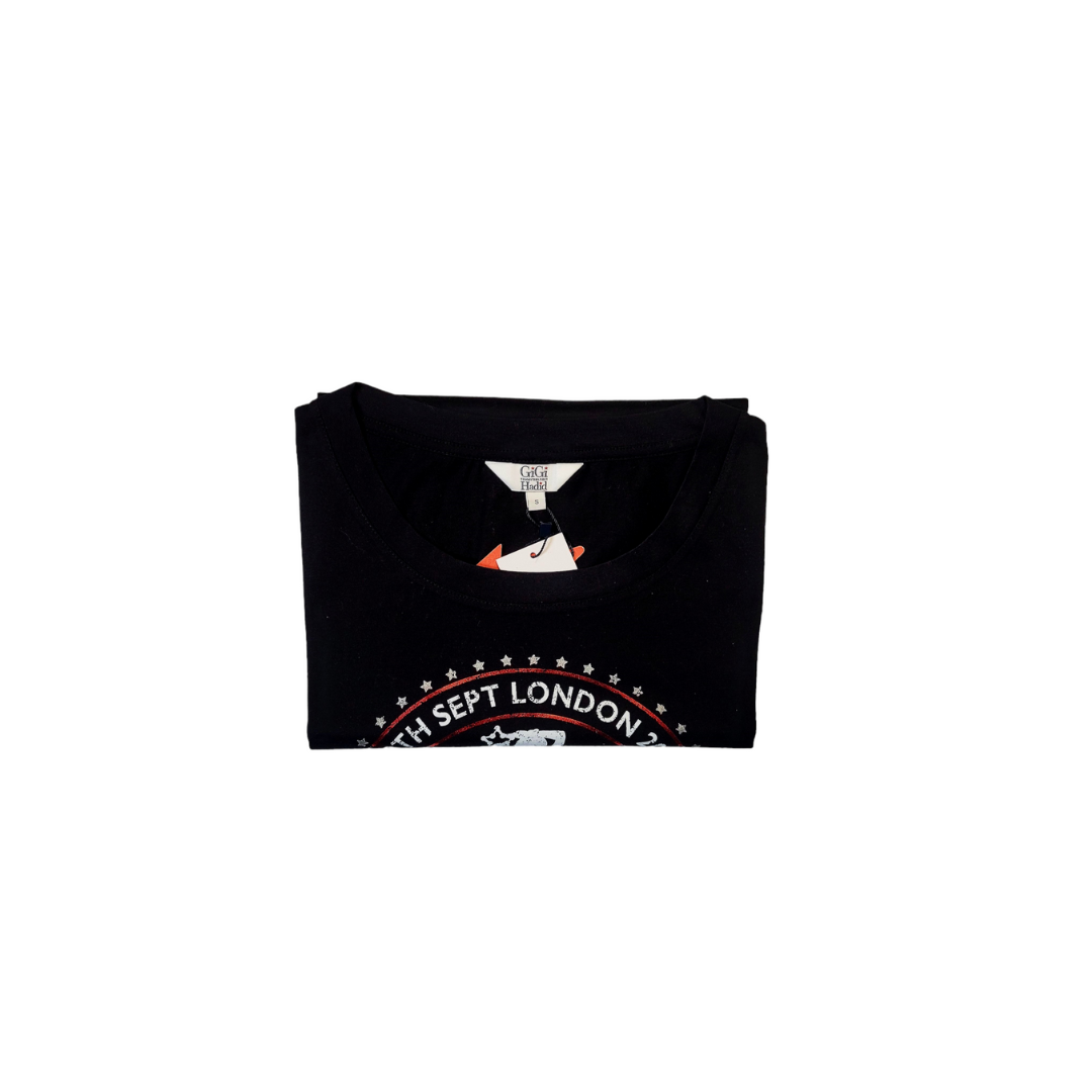 Tommy Hilfiger tee-shirt femme cropped rock tour Gigi Hadid black beauty