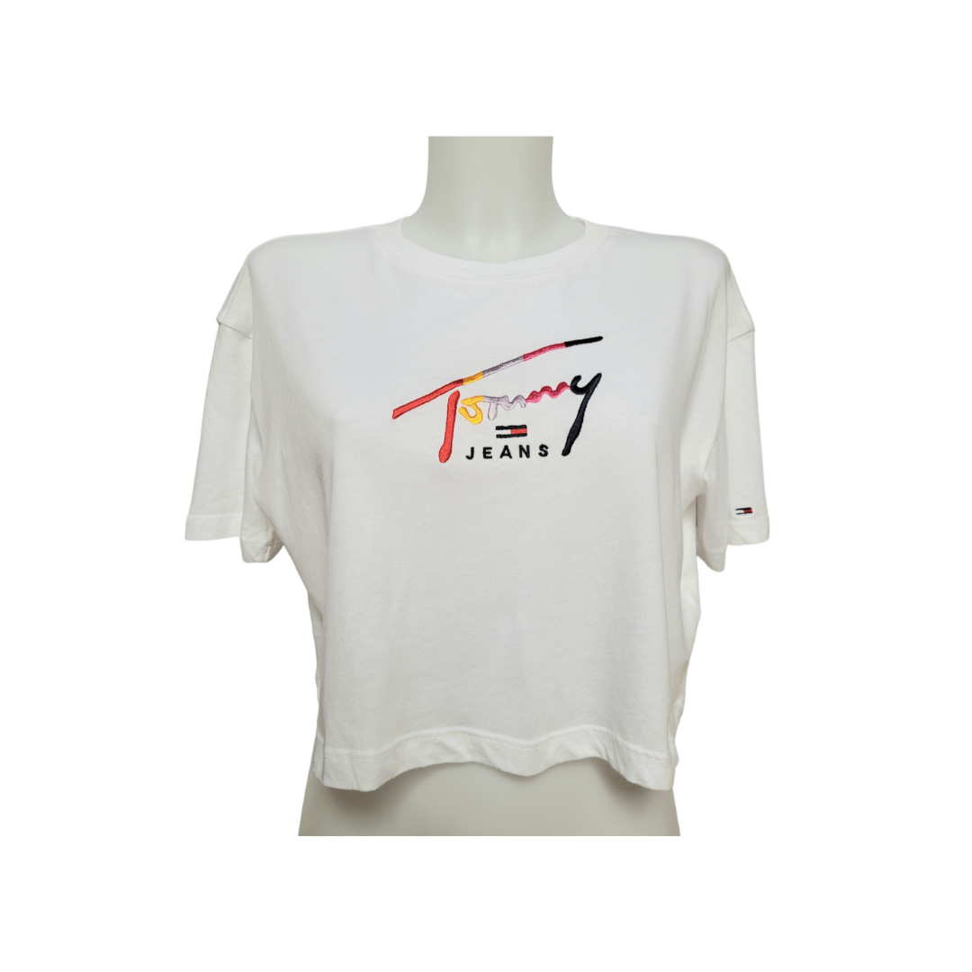 Tommy Jeans Tee-shirt femme Cropped Tommy Script