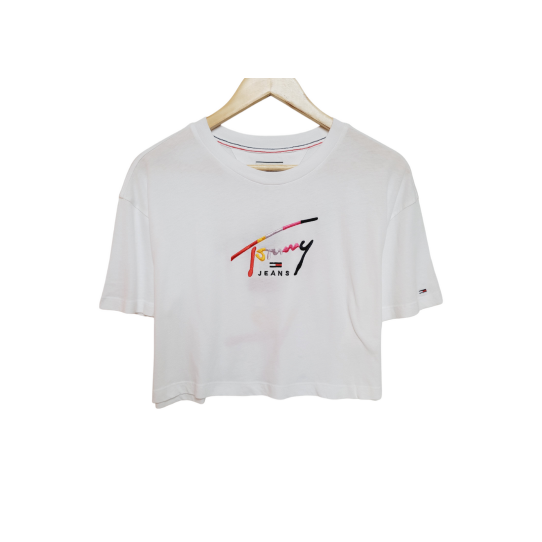 Tommy Jeans Tee-shirt femme Cropped Tommy Script