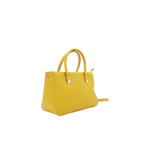 Sac à Main Épuré Effet Grainé Jaune. Tom & Eva
