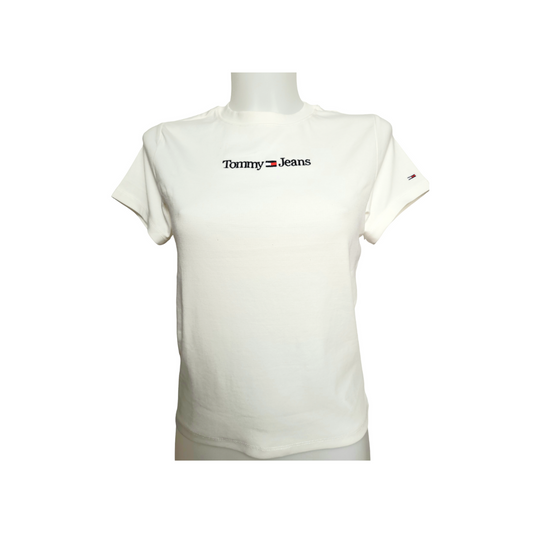 Tommy Jeans tee-shirt femme baby serif linear